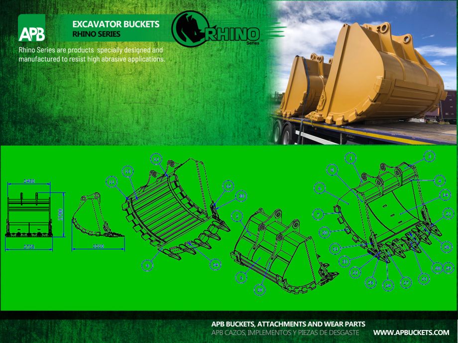 Mining armoured excavator bucket