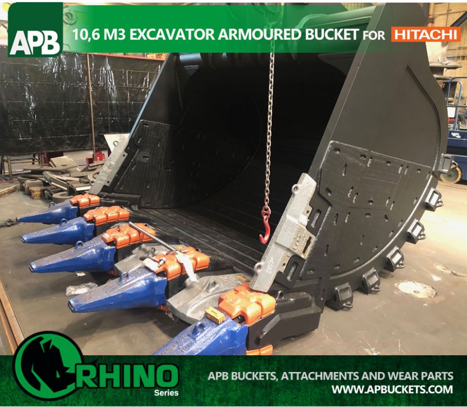 10,6 m3 armoured bucket for Hitachi 1900 EX-6