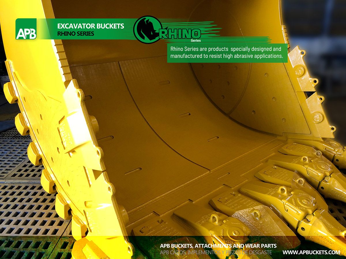 Mining armoured heavy-duty excavator bucket details
