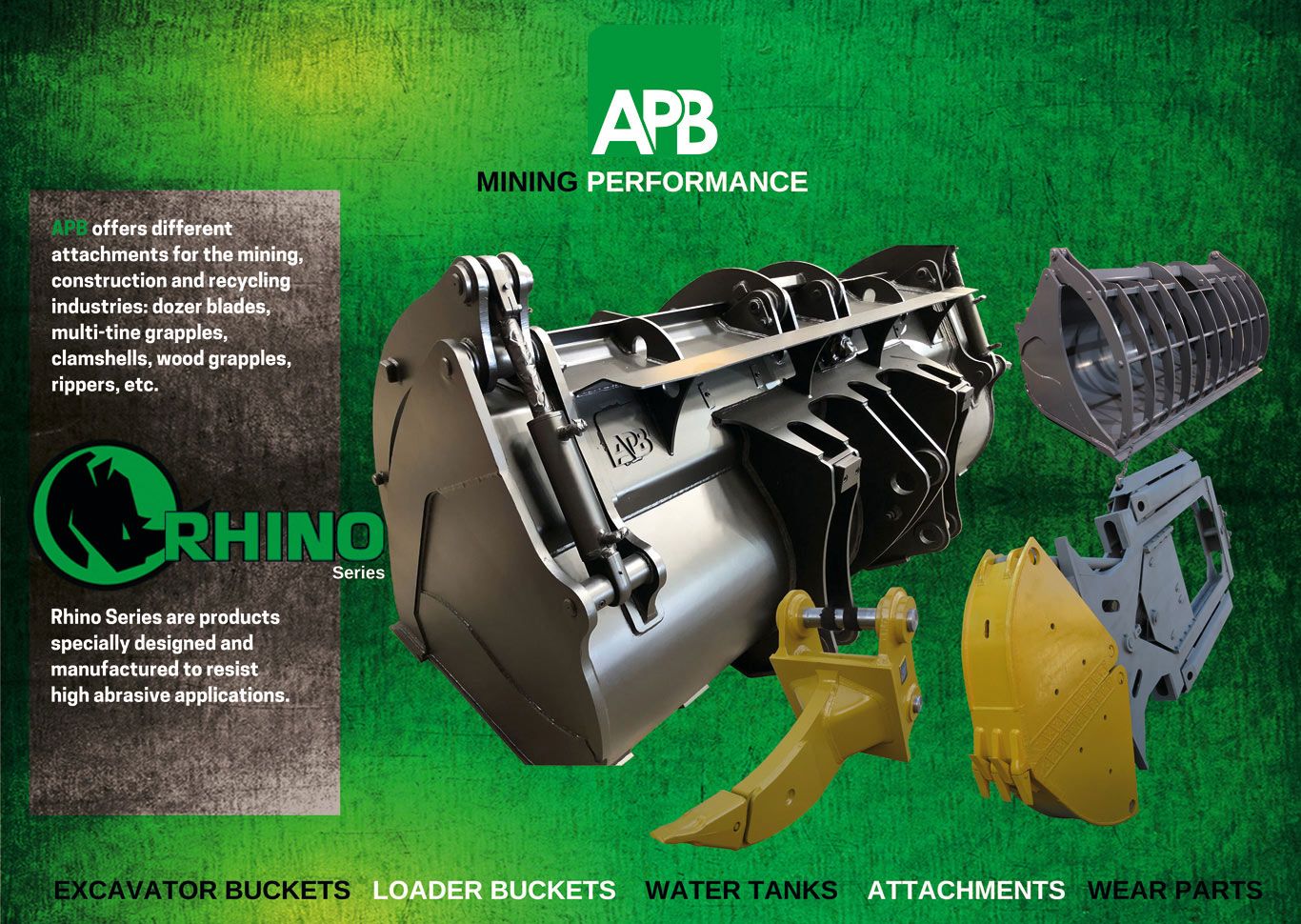 APB BUCKETS -  Mining excavators and loaders attachments